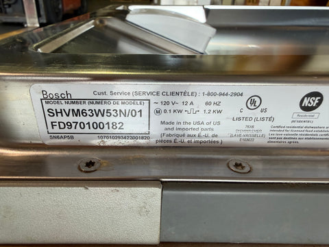 Bosch Dishwasher #SHVM63W53N/01