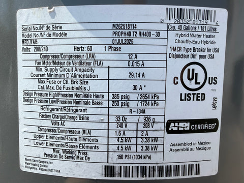 Rheem 40-Gal. Electric Water Heater