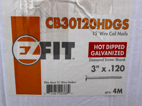 3" x .120" Screw Shank Wire Coil Nails
