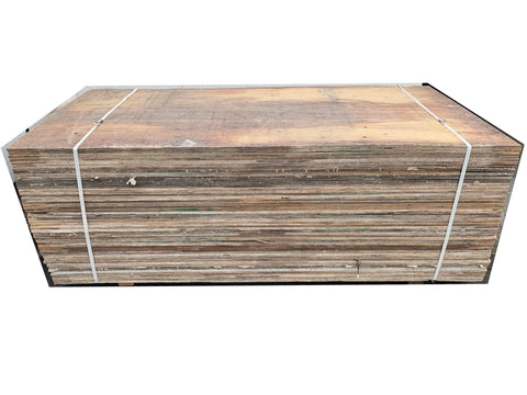 5/8" unfinished plywood sheets: 46 4x8s & 3 partials in a bundle (F). 