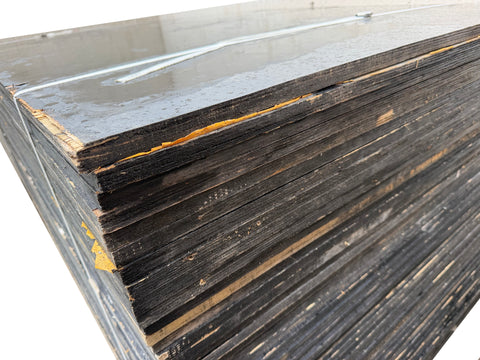 3/4"x4'x8' black coated plywood sheets in a 47 pc. bundle (G). 