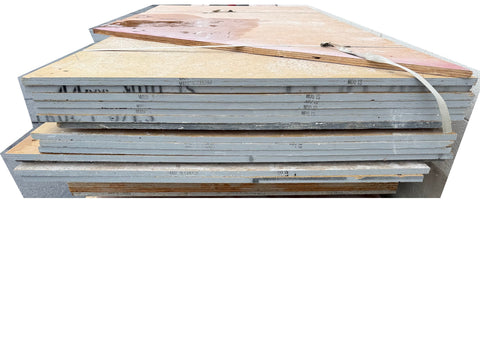 3/4" concrete form plywood sheets in a 18 pc. bundle of partial sizes (H). 