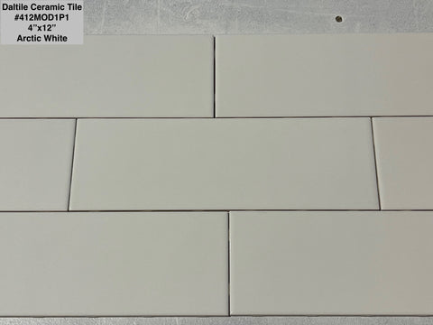4"x12" Arctic White Ceramic Tile