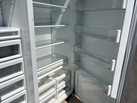 Interior of refrigerator side of good, used Sub-Zero, 48" model # 532. 