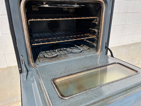 Interior of upper oven of KitchenAid Superba Selectra 30 Architect Series II featuring convection and removable racks. 