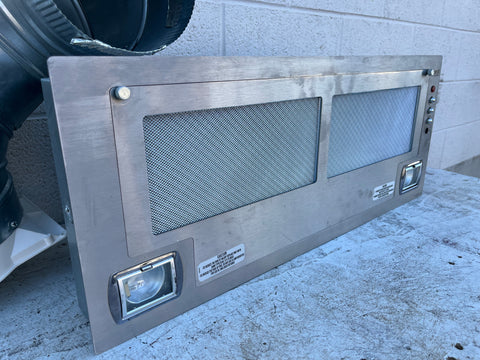 3/4 view of used BEST #P195 built-in range hood. 