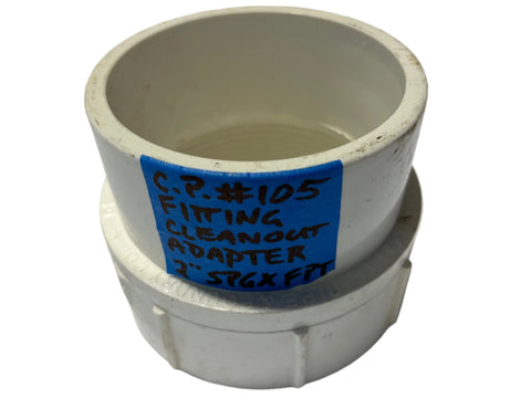 New Charlotte Pipe # 105 3" SPGxFPT cleanout adapter fitting in Sch. 40 white PVC for non-pressure DWV use. 