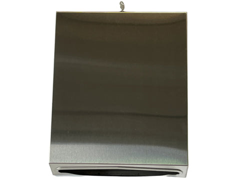 New commercial multi-fold paper towel dispenser, model # 10-0210 by American Specialties in satin brushed stainless steel. 