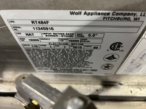 Wolf French Top Gas Range #RT484F