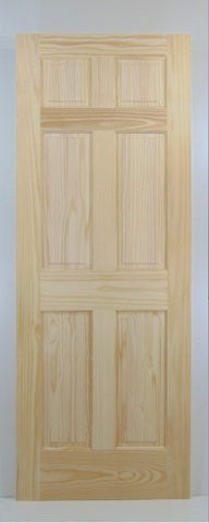 6-panel Unfinished Solid Core Clear Pine Interior Door Slab