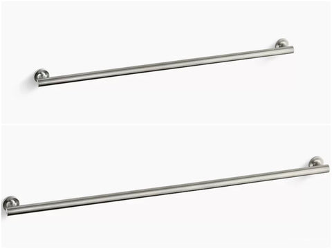 Collage of KOHLER Purist 36" and 42" grab bars. 