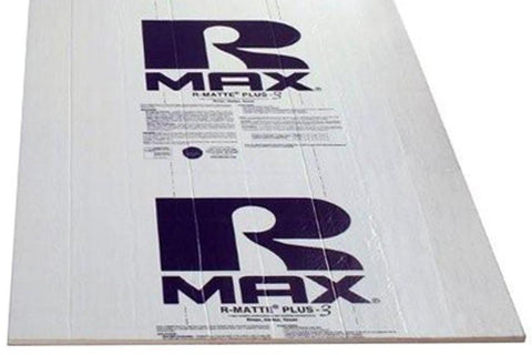 Detail of NEW 2" Thermax Thermasheath polyisocyanurate 4x8 foot, closed cell rigid foam core insulation sheets with foil facing. 