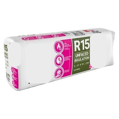 R15 Unfaced Fiberglass Batt Insulation