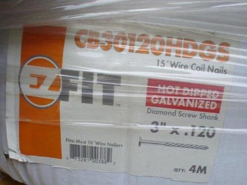 3" x .120" Screw Shank Wire Coil Nails