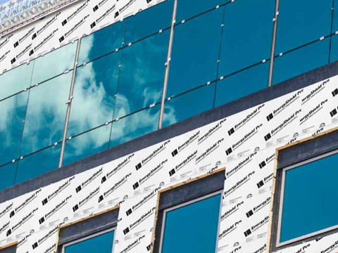 Commercial office building with Atlas Energy Shield Pro foil-faced polyiso insulation. 
