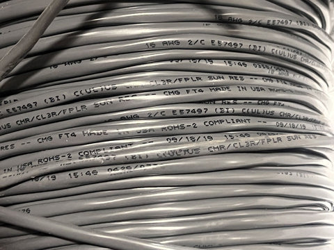 Detail of labeling on new 16 AWG 2 conductor low-voltage control wiring. 